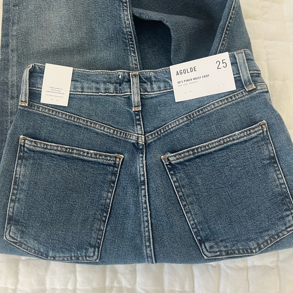Agolde Light Blue Straight Leg Jeans - Picture 4 of 5